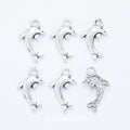 Leaping Dolphin Detailed Metal Charm in 1 Finish for Crafting view 1