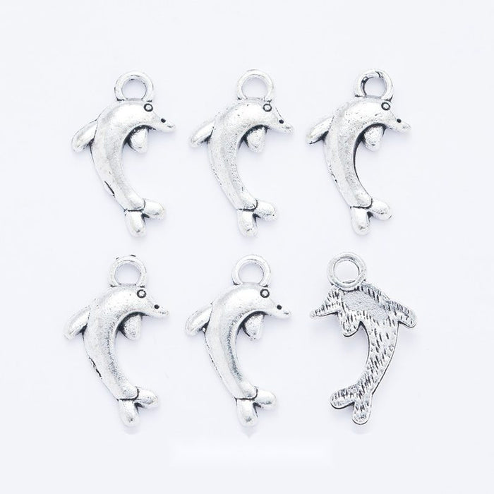 Leaping Dolphin Detailed Metal Charm in 1 Finish for Crafting