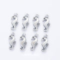 Curled Seahorse Detailed Metal Charm in 1 Finish for Crafting view 1
