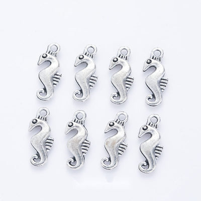 Curled Seahorse metal piece showing overall shape and available finishes