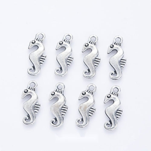 Curled Seahorse metal piece showing overall shape and available finishes