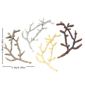 Textured Branch Connector Charms in Four Metal Finishes