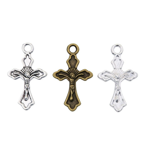 Assorted crucifix charm shown from the front