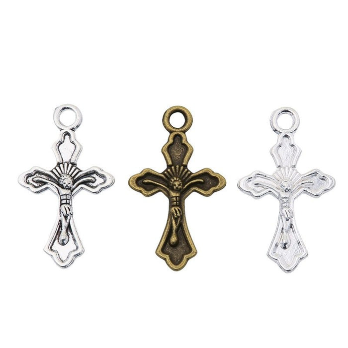 Crucifix Metal Charms in Bright and Antique Finishes