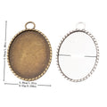 Large Oval Cabochon Pendant Trays in Two Antique Finishes view 1