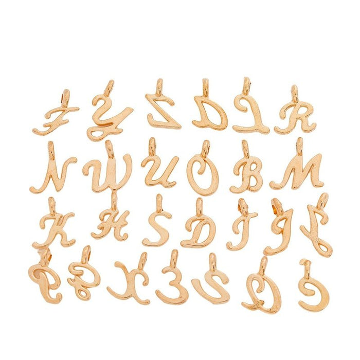 Cursive Alphabet Letter Charm Set in Gold and Silver Tones