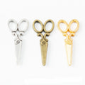 Vintage Scissors Pendant Metal Charms in Three Finishes view 1