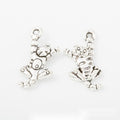Playful Cartoon Cat Pendant Charm in Antique Silver Tone view 1