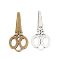 Vintage Scissors Metal Charms in Antique Bronze and Silver view 1