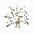 Slender Feather Charm In 2 Metal Finishes For Jewelry Making view 1