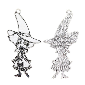 Cartoon Witch Charm In 1 Metal Finish For Jewelry Making