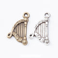 2-Finish Ornate Harp Metal Jewelry Components for Crafts view 1