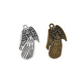 Praying Angel Wing Metal Charms in Two Antique Metal Finishes view 1
