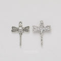 Textured Dragonfly Charm Metal Pendant for Jewelry Making view 1