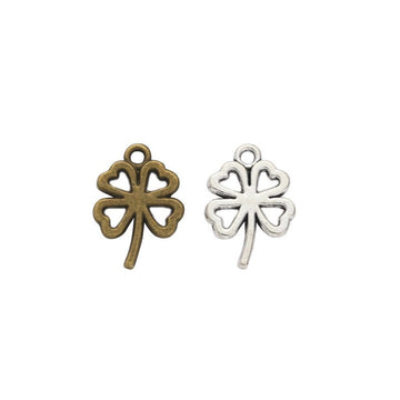 Open Four Leaf Clover Charm in 2 Metal Finishes for Jewelry Making
