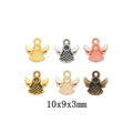 Petite Textured Angel Charm Metal Pendant for Jewelry Making view 1