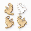 Flying Bird Silhouette Metal Charm Pendant Jewelry Making Component view 1