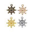 Nautical Ship Wheel Charm in Four Metal Finishes for Jewelry view 1
