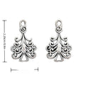 Ornate Christmas Tree Metal Charms in Antique Silver view 1
