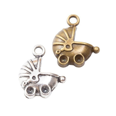 baby stroller three loop metal connectors in two finishes shown together in the available finishes