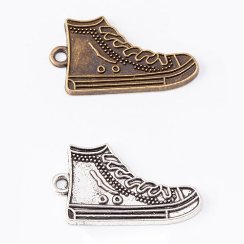 High top sneaker charm shown in grouped front views