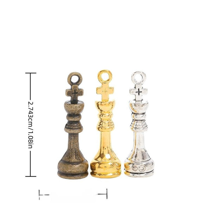 Chess King Charm In 3 Metal Finishes For Jewelry Making