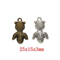 Round-Bodied Goldfish Charm In 2 Metal Finishes For Jewelry Making view 1