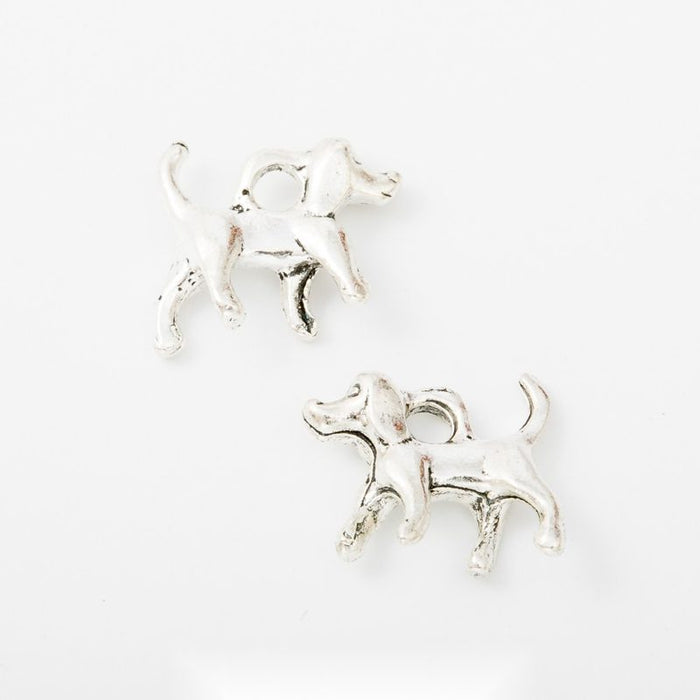 Running Dog Detailed Metal Charm in 1 Finish for Crafting