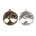 Round Openwork Tree of Life Pendant in Two Antique Finishes view 1