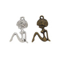 Seated Bob-Hair Woman Charm In 2 Metal Finishes For Jewelry Making view 1