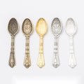 Long Patterned Ornate Spoon Charm Pendants in Five Finishes view 1