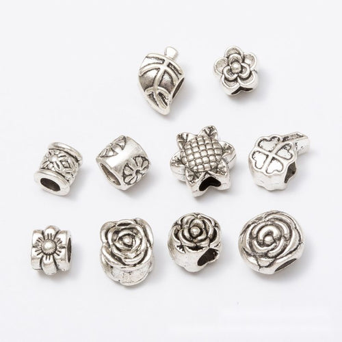 Overview of floral beads in the available designs and finishes