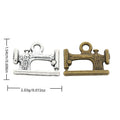 Vintage Sewing Machine Metal Charms in Two Antique Finishes view 1