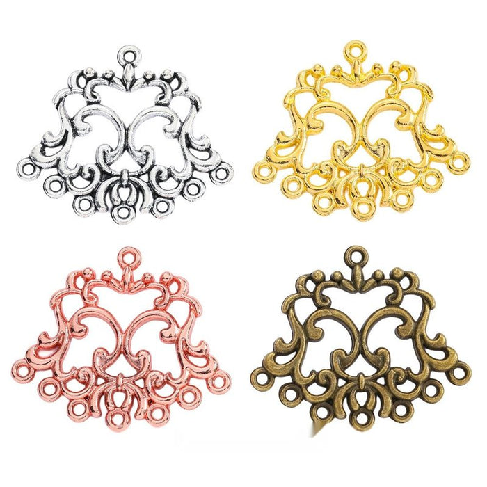 Ornate Chandelier Connector in Four Metallic Finishes