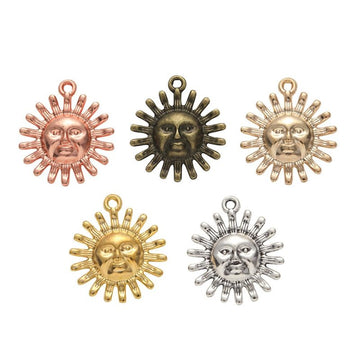 Sun Face Cabochon Setting Charm Metal Pendant for Jewelry Making