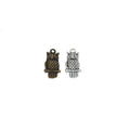 Tiny Perched Owl Charm Metal Pendant for Jewelry Making view 1