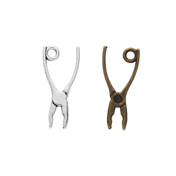 Antique Bronze and Silver Pliers Tool Charms for Jewelry Making