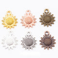 Textured Sunflower Metal Charm Pendants in Six Finishes view 1