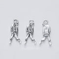 Walking Zombie Metal Charm in Detailed Antique Silver view 1