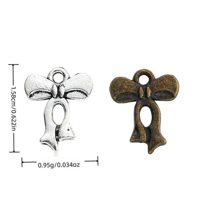 Long-Tail Bow Metal Charm in 2 Pictured Finishes Jewelry