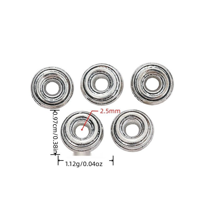 Antique Silver Recessed Ring Spacer Beads for Jewelry Making