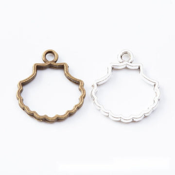 Scalloped Shell Resin Bezel In 2 Metal Finishes For Jewelry Making