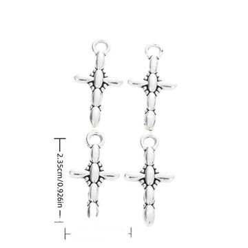 Pebble Texture Cross Metal Charm in 1 Pictured Finish