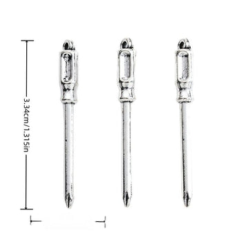 Antique Silver Screwdriver Tool Charm for DIY Jewelry Making