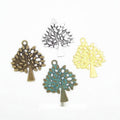 Openwork Tree Silhouette Metal Charms in Four Finishes view 1