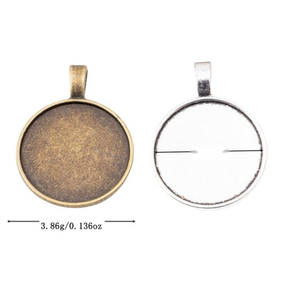 Group view of round pendant tray styles on a white background