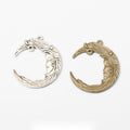 Crescent Moon Face Metal Connector Charms in Two Finishes view 1