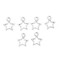 Mini Open Star Metal Charms in Antique Silver Finish view 1