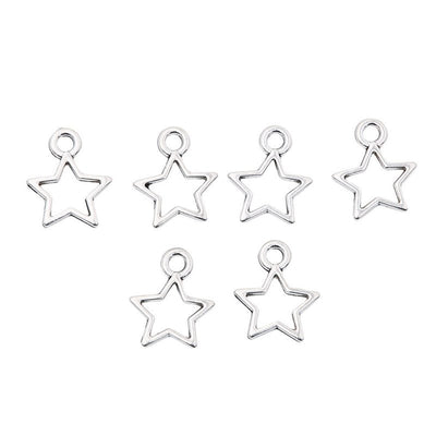 Group view of mini open-star charm showing all 1 pictured finish variants