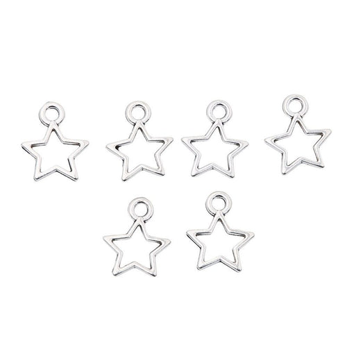 Group view of mini open-star charm showing all 1 pictured finish variants